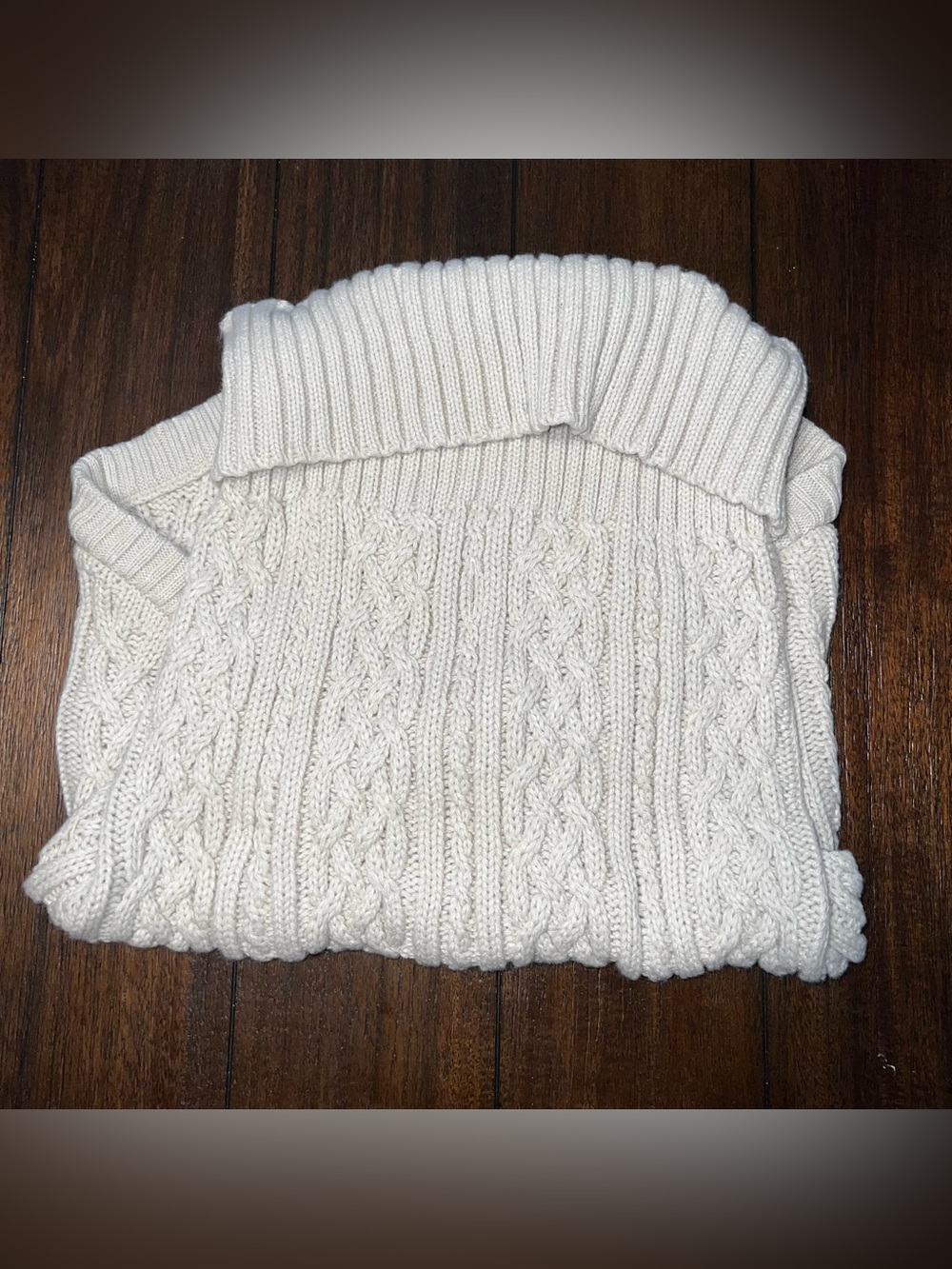 Boots & Barkley Dog Cream Cable-Knit Turtleneck Sweater XL